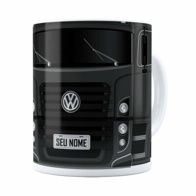Caneca Personalizada Truck Cinza Escuro V02 Com Nome Branca