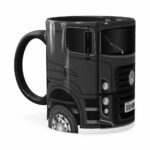 Caneca Personalizada Truck Cinza Escuro V02 Com Nome Branca