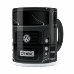 Caneca Personalizada Truck Cinza Escuro V02 Com Nome Branca
