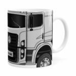 Caneca Personalizada Truck Cinza V02 Com Nome Branca