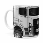 Caneca Personalizada Truck Cinza V02 Com Nome Branca