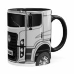 Caneca Personalizada Truck Cinza V02 Com Nome Preta