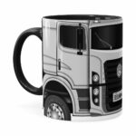 Caneca Personalizada Truck Cinza V02 Com Nome Preta