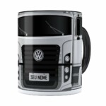 Caneca Personalizada Truck Cinza V02 Com Nome Preta
