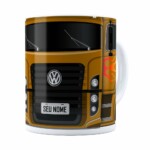 Caneca Personalizada Truck Mostarda V01 Com Nome Branca