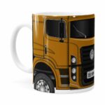 Caneca Personalizada Truck Mostarda V02 Com Nome Branca