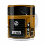 Caneca Personalizada Truck Mostarda V02 Com Nome Branca