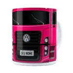Caneca Personalizada Truck Pink V02 Com Nome Branca