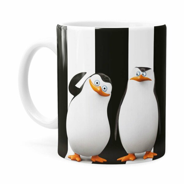 Caneca Pinguins De Madagascar Branca