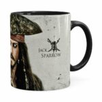 Caneca Piratas Do Caribe Jack Sparrow Preta