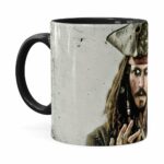 Caneca Piratas Do Caribe Jack Sparrow Preta