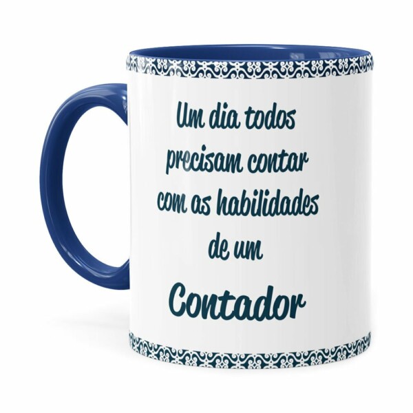 Caneca Profissões Contador V01 Azul Escuro