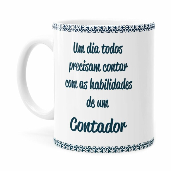 Caneca Profissões Contador V01 Branca