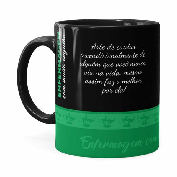 Caneca Profissões Enfermagem Com Orgulho Preta