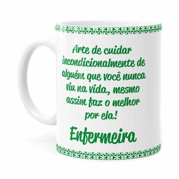 Caneca Profissões Enfermeira 01 Branca