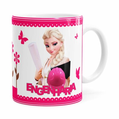 Caneca Profissões Engenharia Frozen Elsa Branca