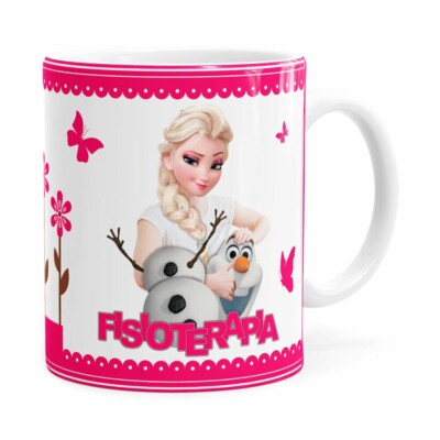 Caneca Profissões Fisioterapia Frozen Elsa Branca