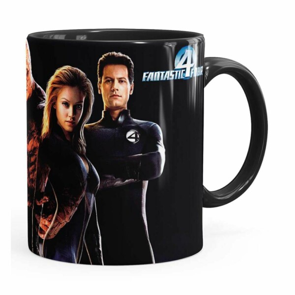 Caneca Quarteto Fantástico Filme V01 Preta