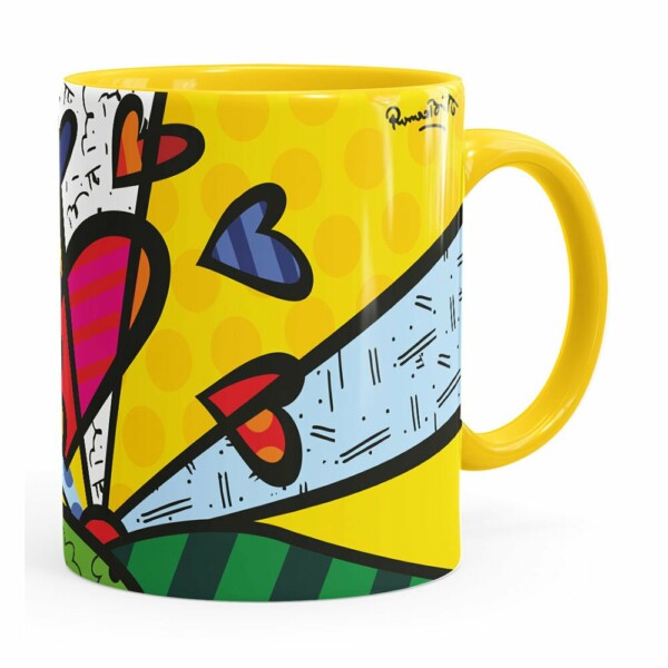 Caneca Romero Britto A New Day Amarela