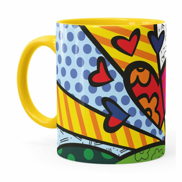 Caneca Romero Britto A New Day Amarela