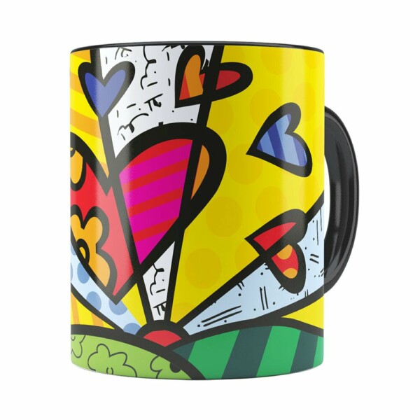 Caneca Romero Britto A New Day Preta