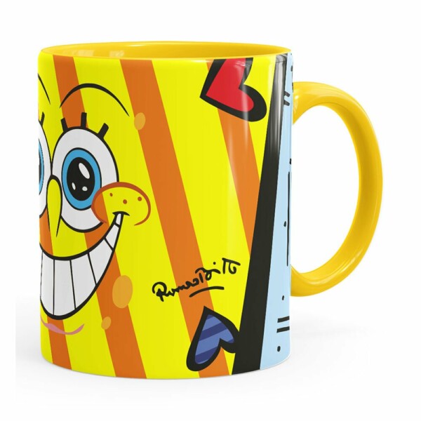 Caneca Romero Britto Bob Esponja Amarela