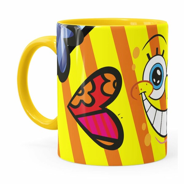 Caneca Romero Britto Bob Esponja Amarela