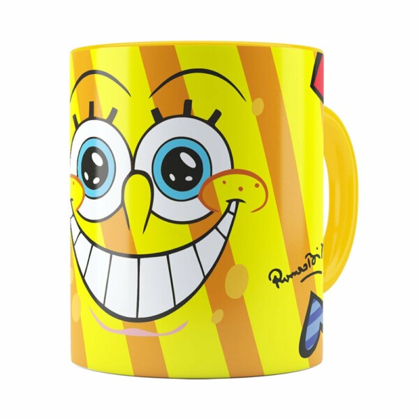 Caneca Romero Britto Bob Esponja Amarela