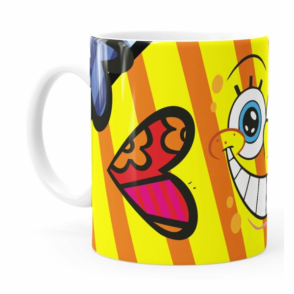 Caneca Romero Britto Bob Esponja Branca