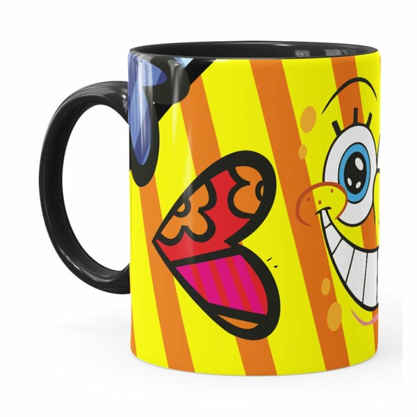 Caneca Romero Britto Bob Esponja Preta