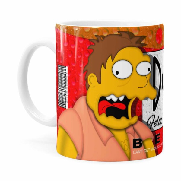 Caneca Simpsons Barney E Homer Duff Beer Feliz Natal Branca