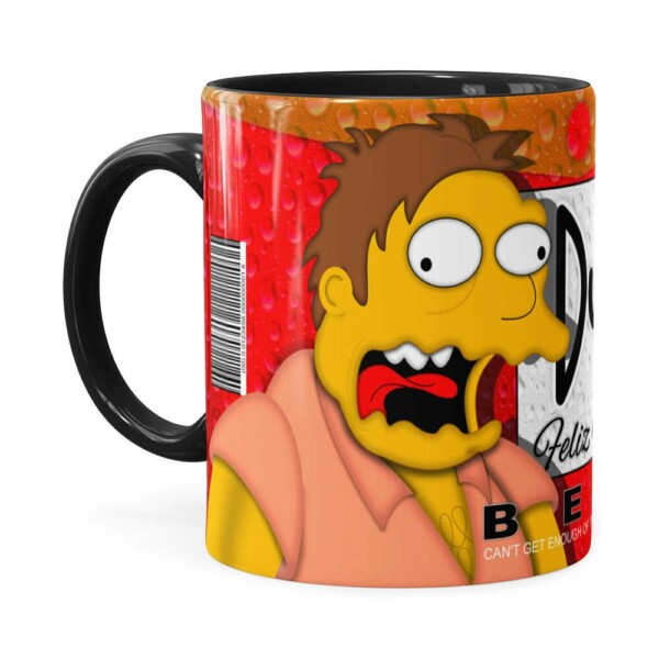 Caneca Simpsons Barney E Homer Duff Beer Natal Preta
