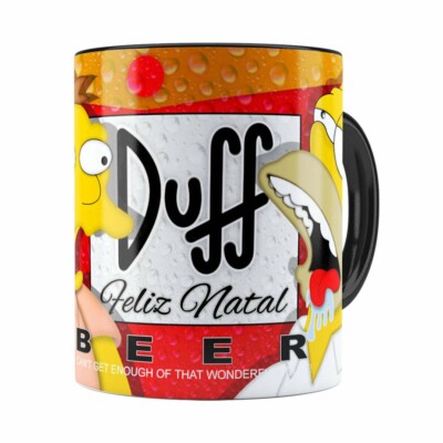 Caneca Simpsons Barney E Homer Duff Beer Natal Preta