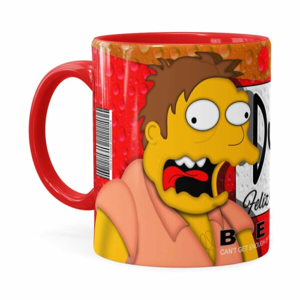 Caneca Simpsons Barney E Homer Duff Beer Natal Vermelha