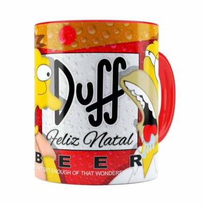 Caneca Simpsons Barney E Homer Duff Beer Natal Vermelha