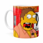 Caneca Simpsons Barney Gumble Duff Beer Natal Branca