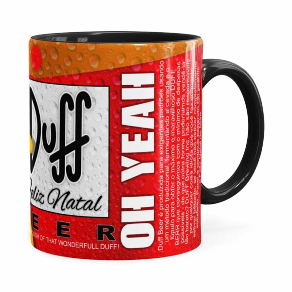 Caneca Simpsons Barney Gumble Duff Beer Natal Preta