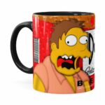 Caneca Simpsons Barney Gumble Duff Beer Natal Preta