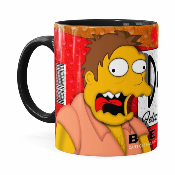 Caneca Simpsons Barney Gumble Duff Beer Natal Preta