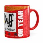 Caneca Simpsons Barney Gumble Duff Beer Natal Vermelha