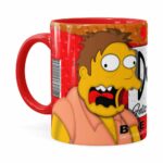 Caneca Simpsons Barney Gumble Duff Beer Natal Vermelha