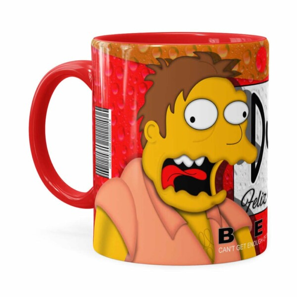 Caneca Simpsons Barney Gumble Duff Beer Natal Vermelha
