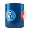 Caneca Star Trek Logos Comando, Engenharia E Ciência Branca