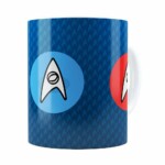 Caneca Star Trek Logos Comando, Engenharia E Ciência Branca