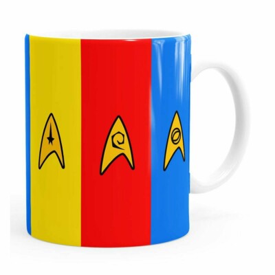 Caneca Star Trek Uniformes Divisões Branca