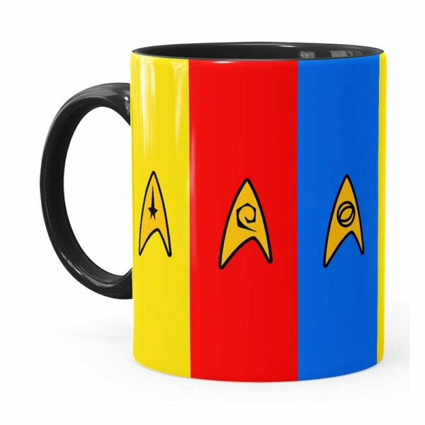 Caneca Star Trek Uniformes Divisoes  Preta