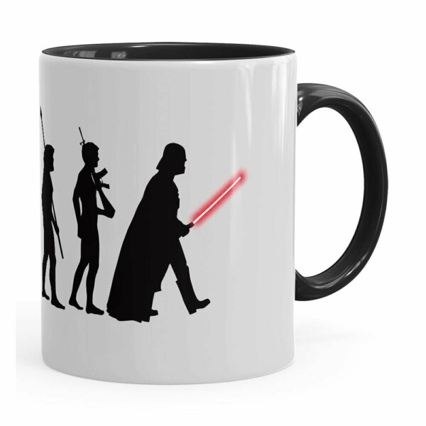 Caneca Star Wars A Evolução De Darth Vader Preta