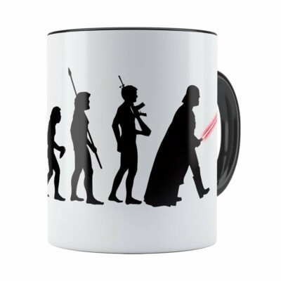 Caneca Star Wars A Evolução De Darth Vader Preta