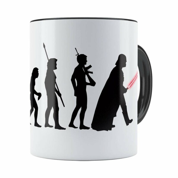 Caneca Star Wars A Evolução De Darth Vader Preta
