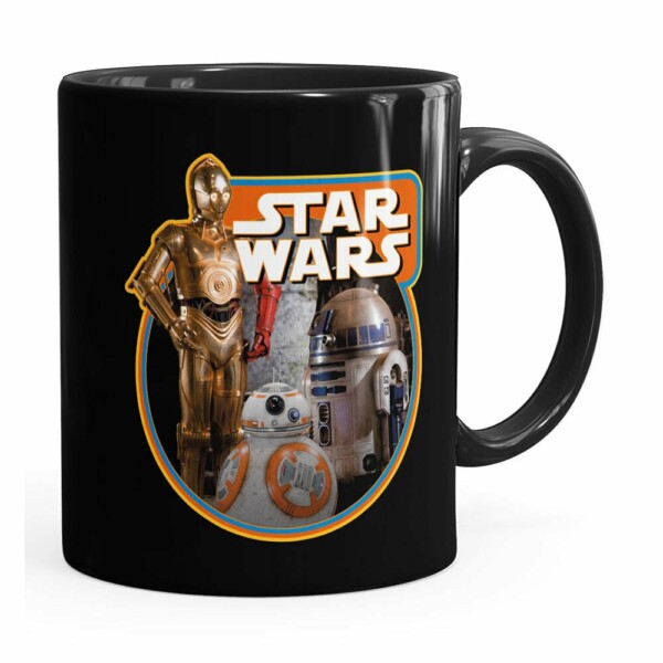 Caneca Star Wars Droids Preta